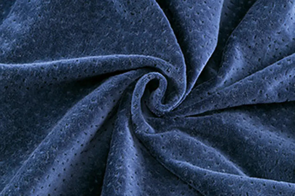 Soft blue velvet cover fabric