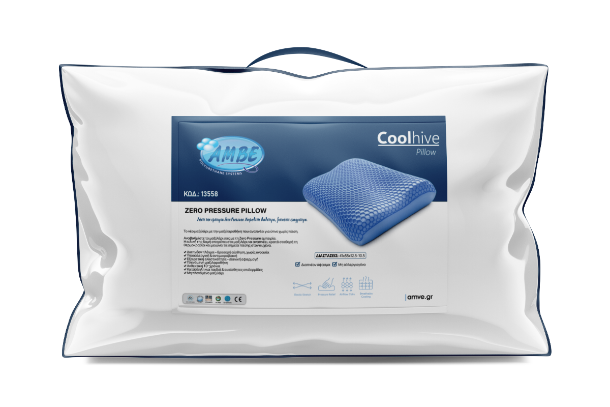 Coolhive Zero Pressure Anatomic memory foam pillow