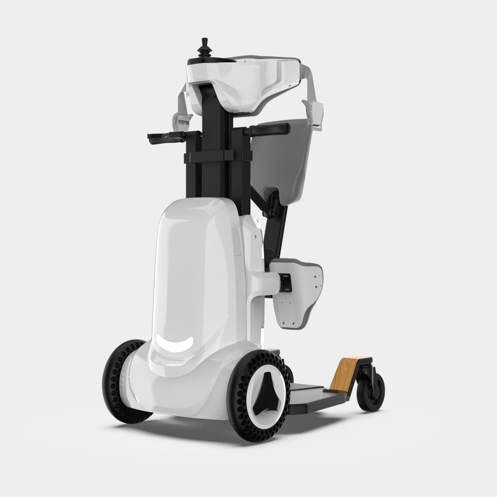 Robotic exoskeleton on a white background