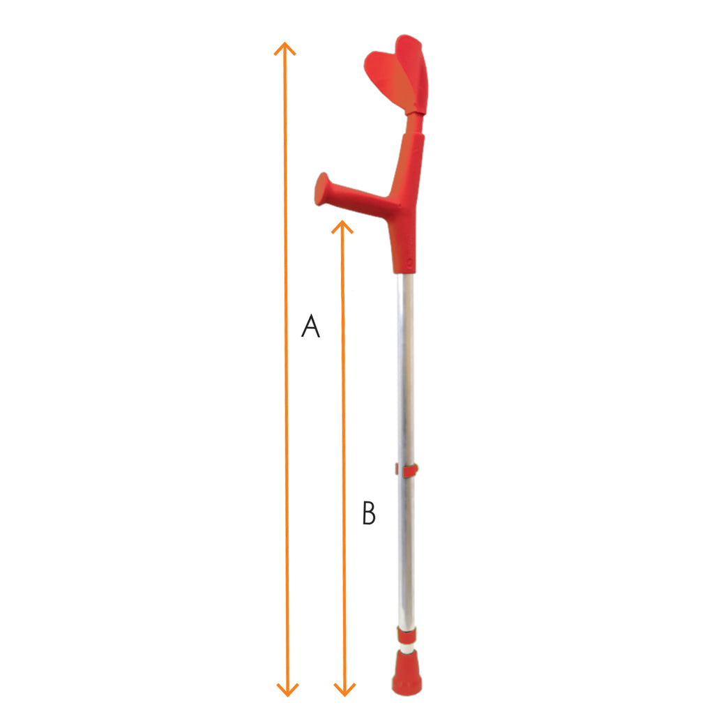 Child Forearm Crutch Red, Fixed Handle