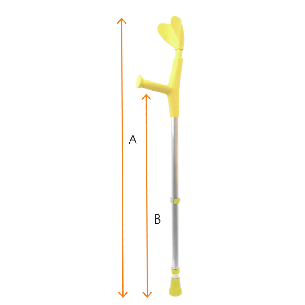 Child Forearm Crutch Yellow, Fixed Handle