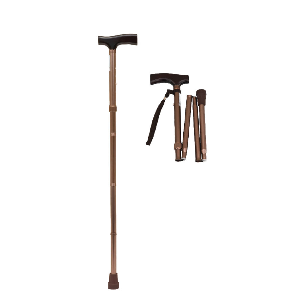 Foldable Aluminum Stick Bronze- Plastic Handle