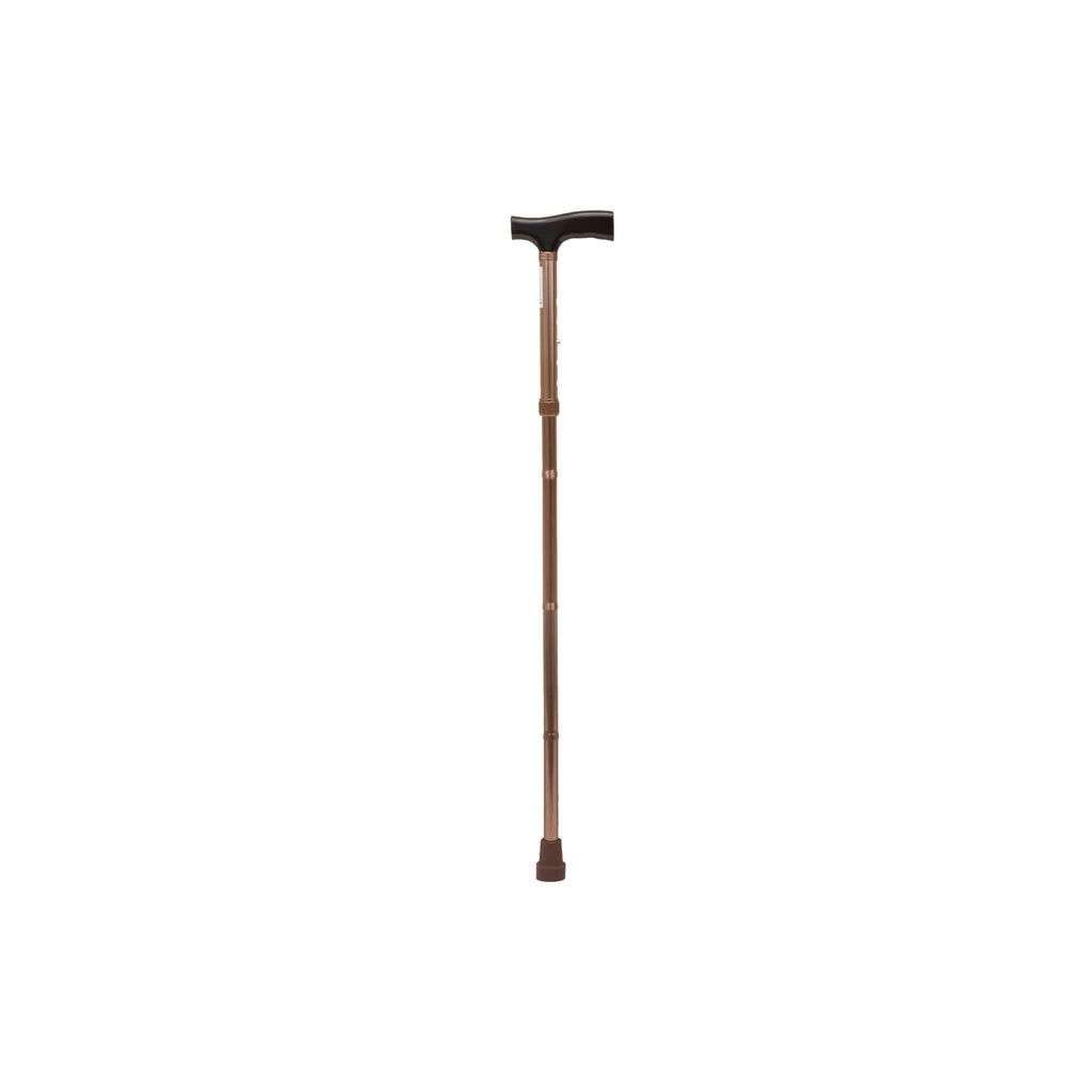 Adjustable Aluminum Stick, Brown- Plastic Handle