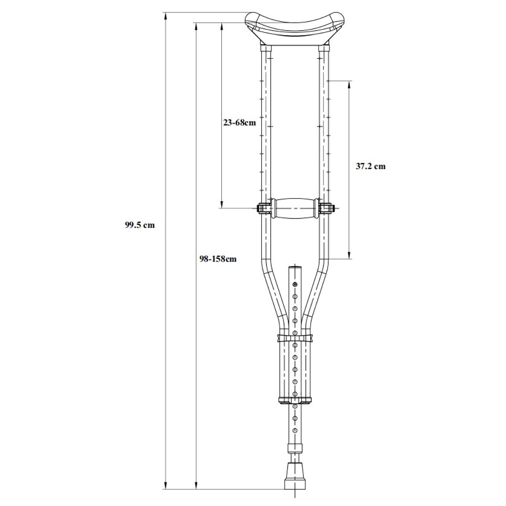 Underarm Crutches Universal , Pair