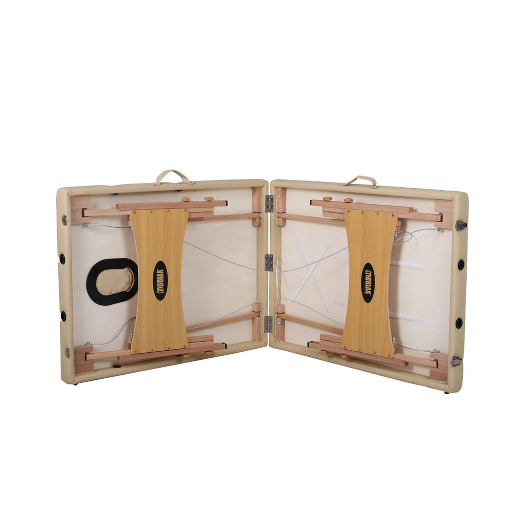 Wooden Folding Massage Bed 2 Sections with Accessories - Beige (W70)