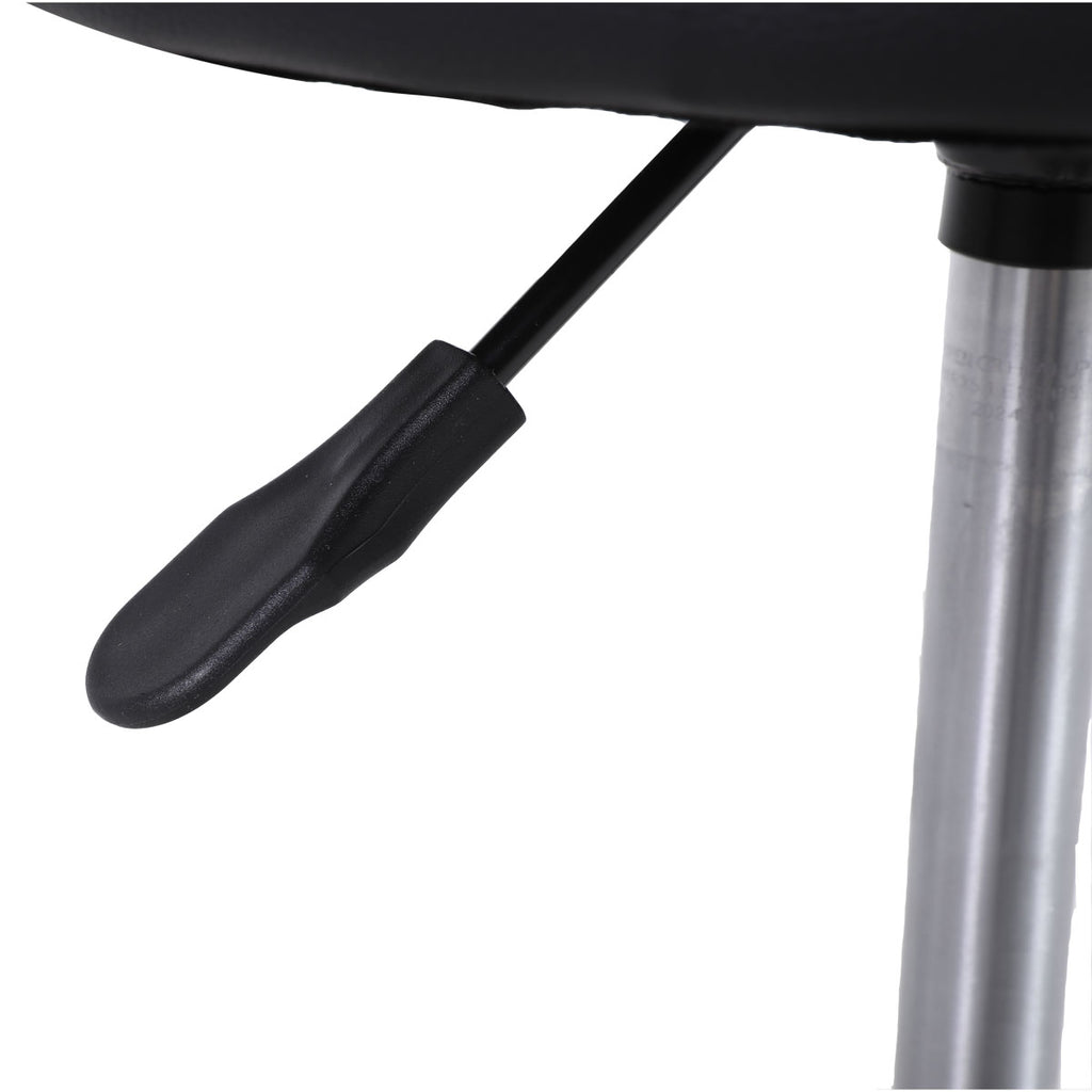 Height Adjustable Stool with Wheels - Black