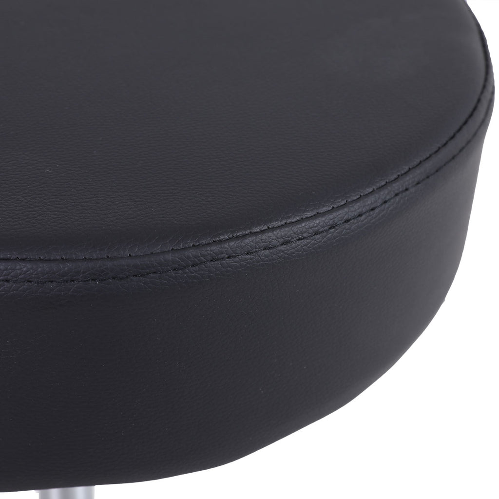 Height Adjustable Stool with Wheels - Black