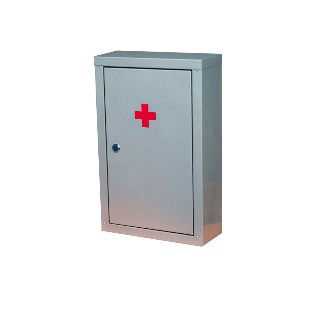 Wall-Mounted Metal First Aid Box with Two Shelves and Lock