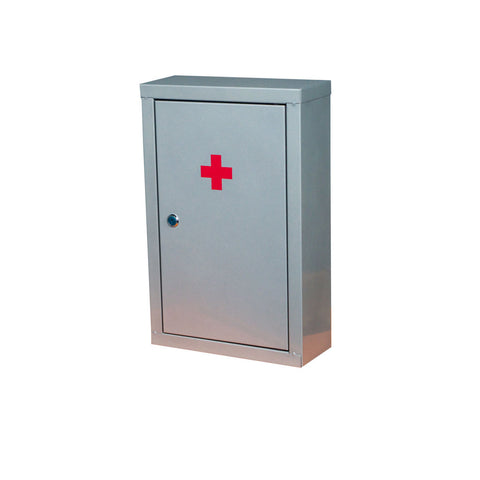 Wall-Mounted Metal First Aid Box with Two Shelves and Lock