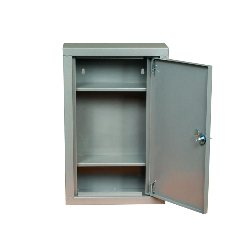 Wall-Mounted Metal First Aid Box with Two Shelves and Lock