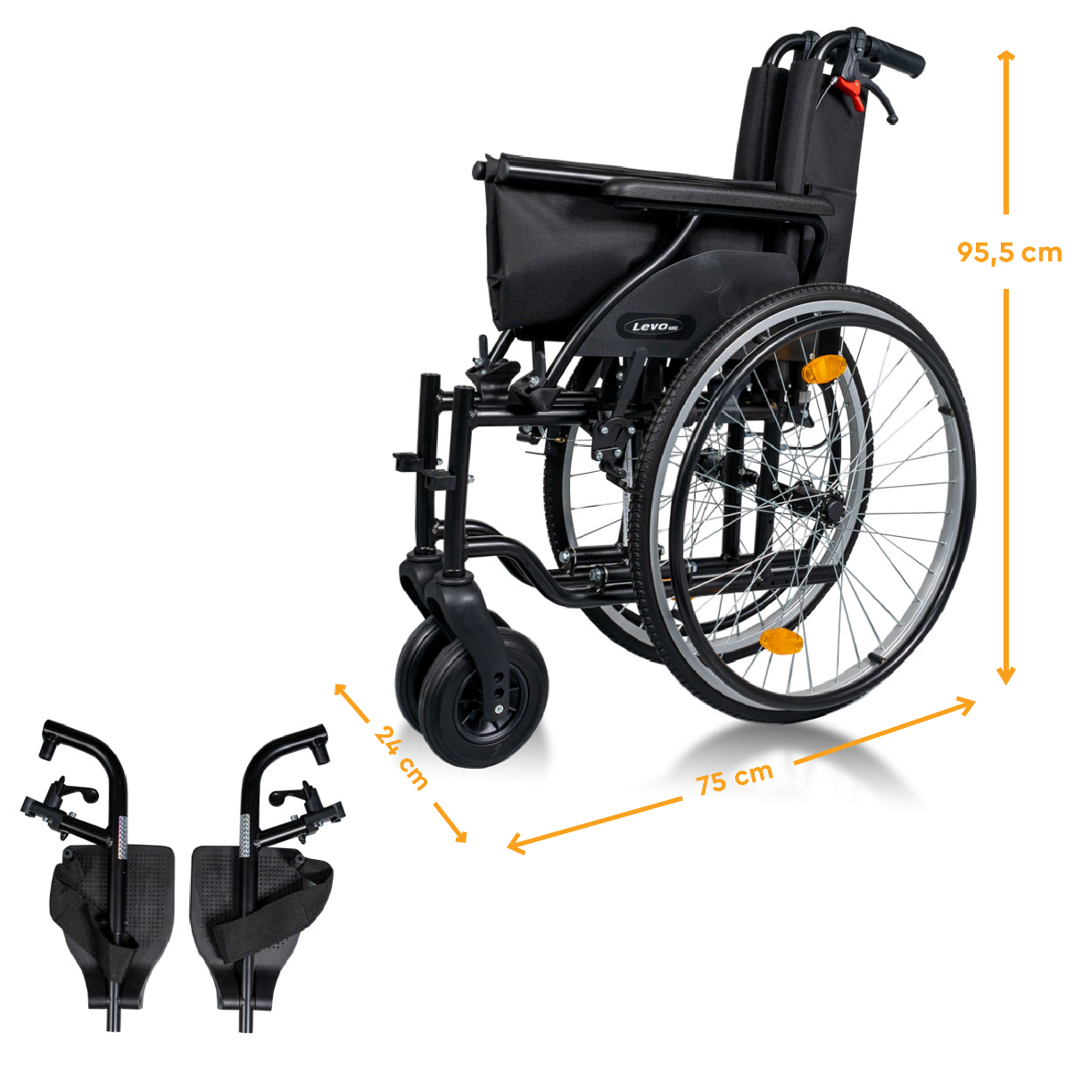 WHEELCHAIR ALUMINIUM  LEVO  - 13,7 KG