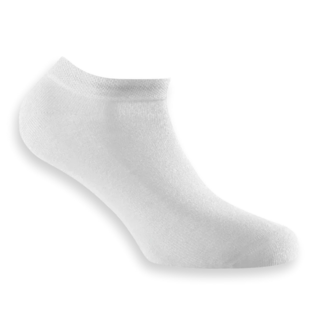 White ankle sock on a white background