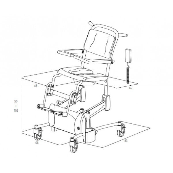 Lopital Elexo XXL Electric Bariatric Shower And Toilet Chair
