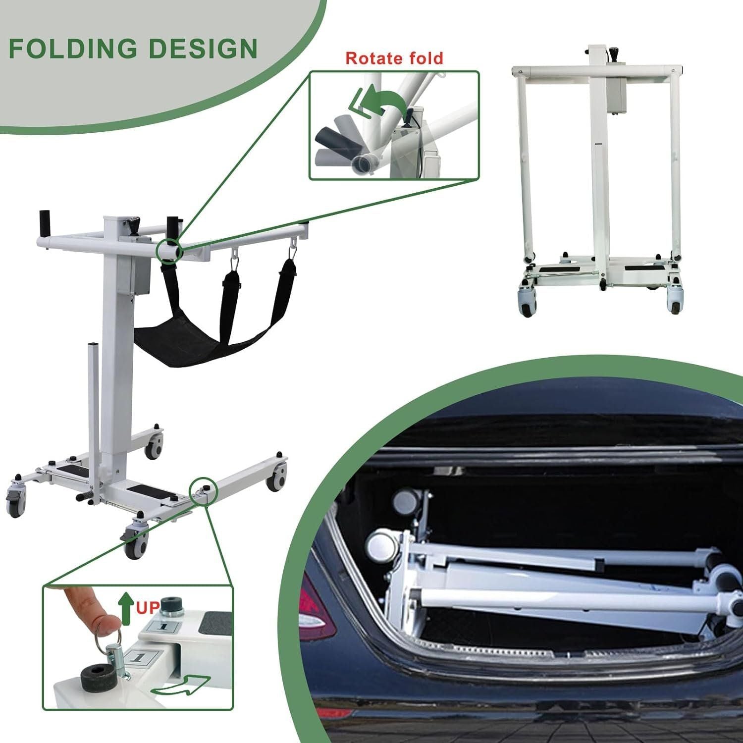 Electric patient transfer lift chair – detail