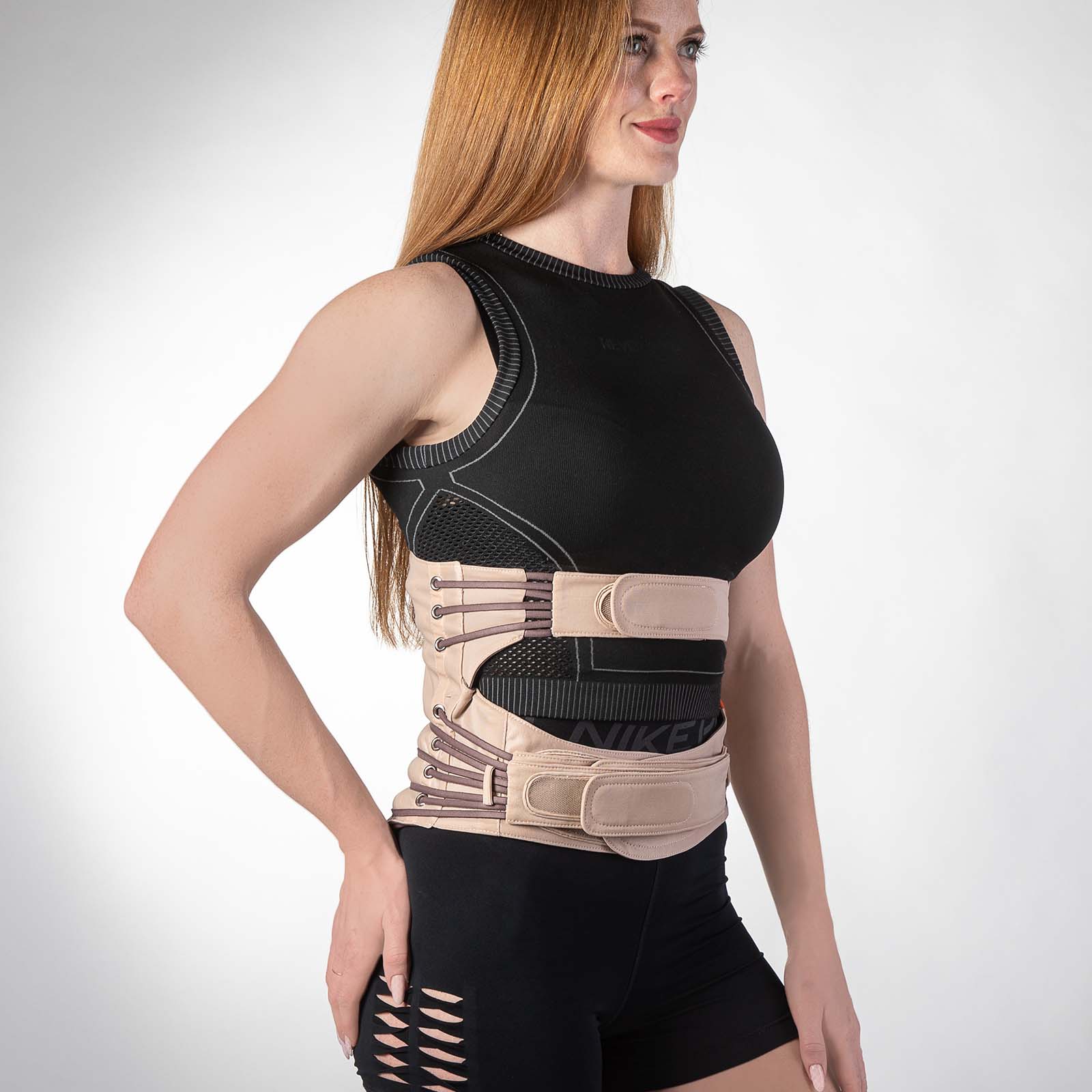 Dr. Mertens High Lumbar Acupressure Octopus brace in beige