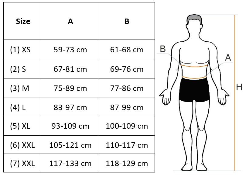 High Lumbar Acupressure Octopus size chart