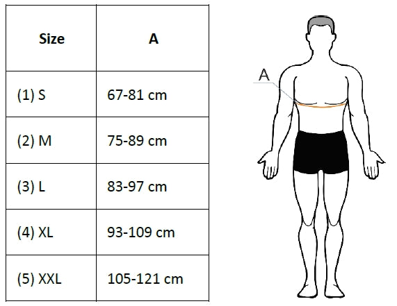 Thoracic-Shoulder Acupressure Octopus size chart