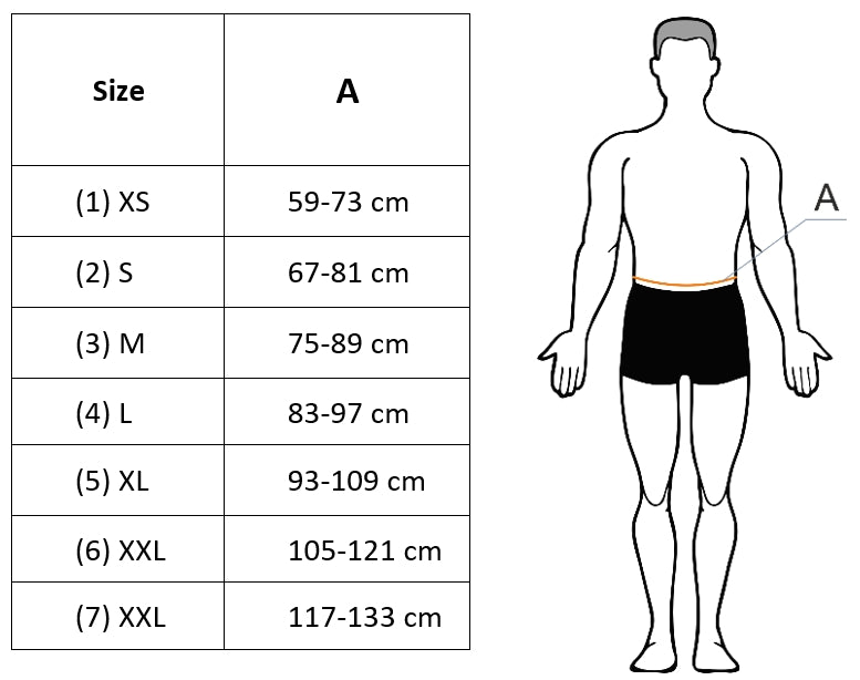 Lumbosacral Acupressure Octopus size chart