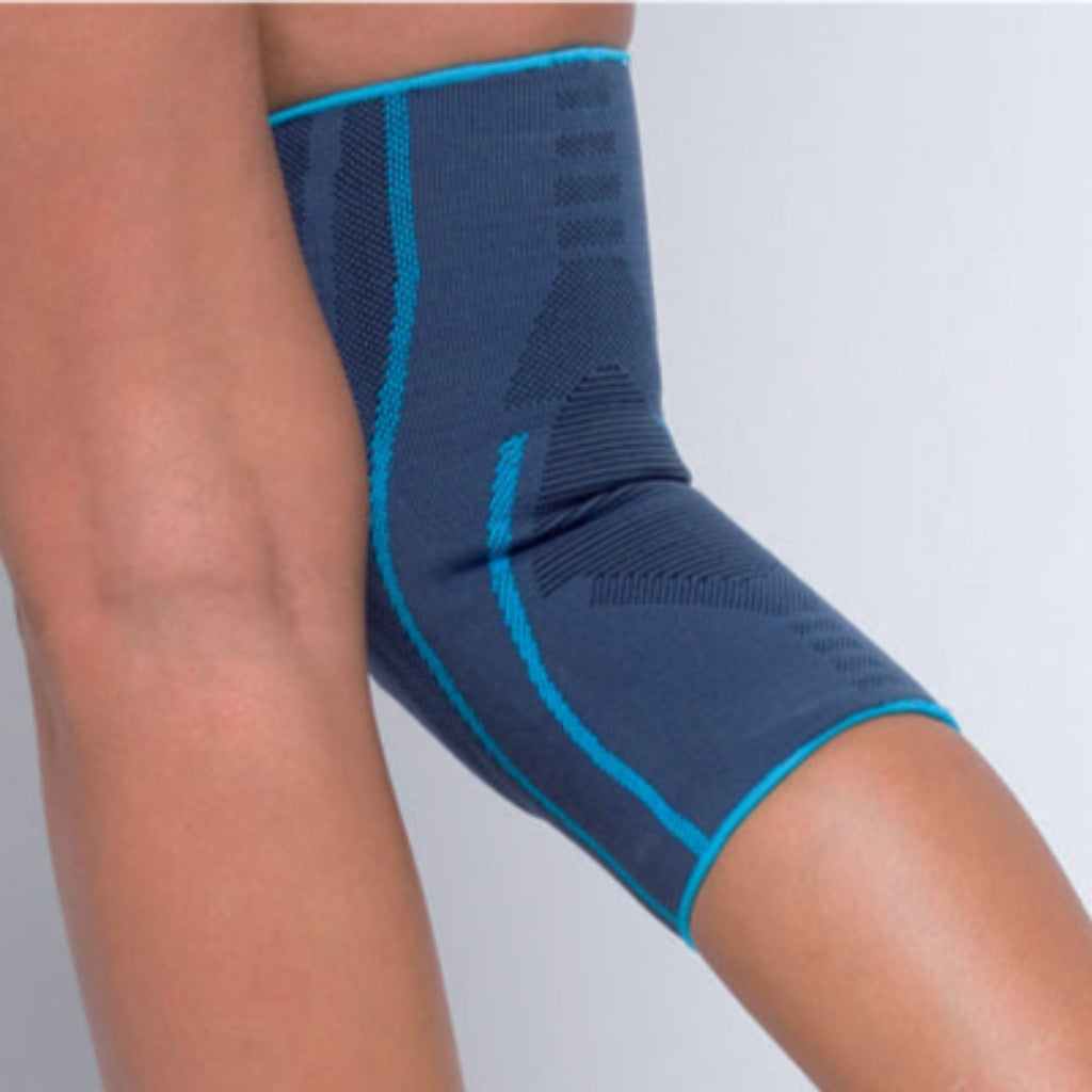 ELASTIC KNEE SUPPORT WITH SILICONE PADDING AND SIDE STABILIZERS