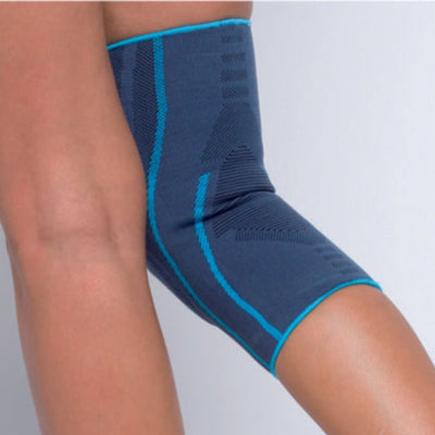 ELASTIC KNEE SUPPORT WITH SILICONE PADDING AND SIDE STABILIZERS