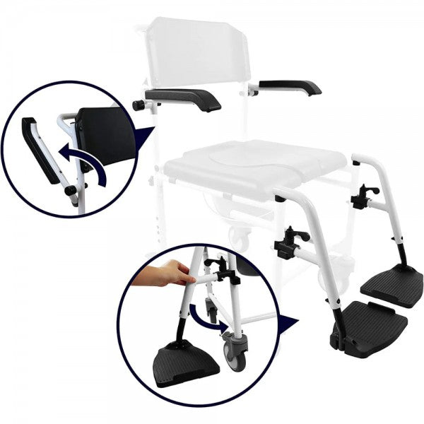KMINA Shower And Toilet Chair With Small Wheels