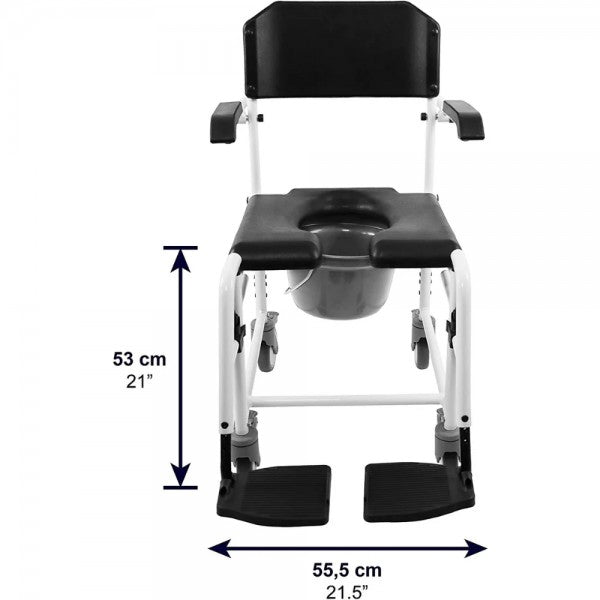 KMINA Shower And Toilet Chair With Small Wheels