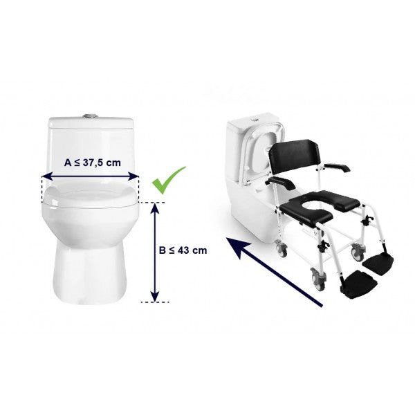 KMINA Shower And Toilet Chair With Small Wheels