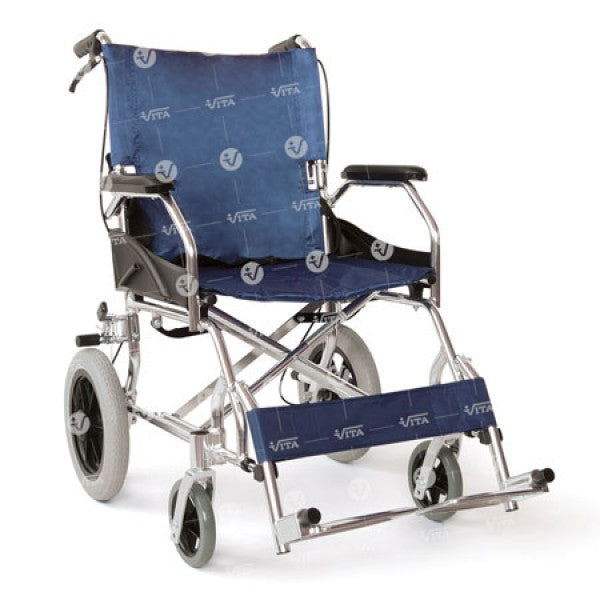 Folding aluminium transport wheelchair ALU
