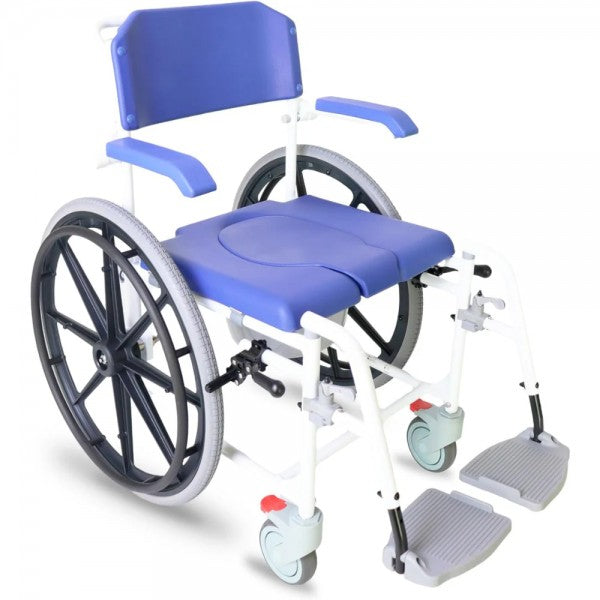 KMINA Self-Propelled Shower And Toilet Chair With Large Wheels