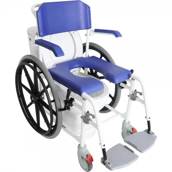 KMINA Self-Propelled Shower And Toilet Chair With Large Wheels