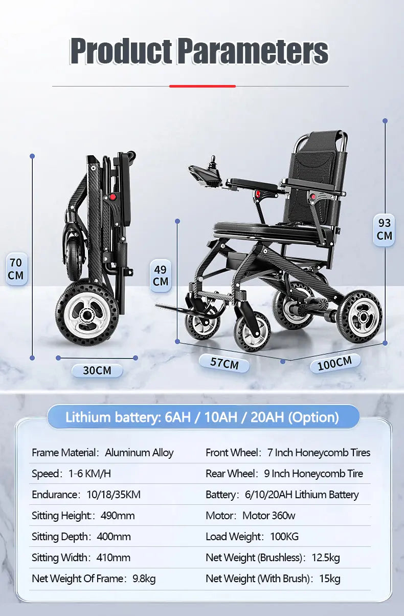FeatherGo 9.8 Ultra-Light Folding Wheelchair