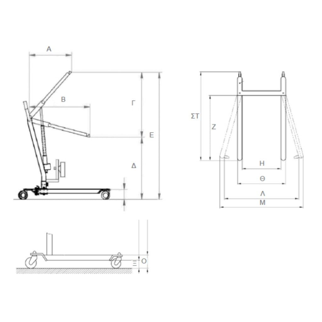 Mobiak Stand Up electric sit-to-stand lift – dimensions