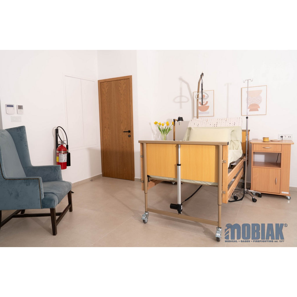 Bedside Cabinet, Wooden, with Height Adj. Table (Hospital Use)