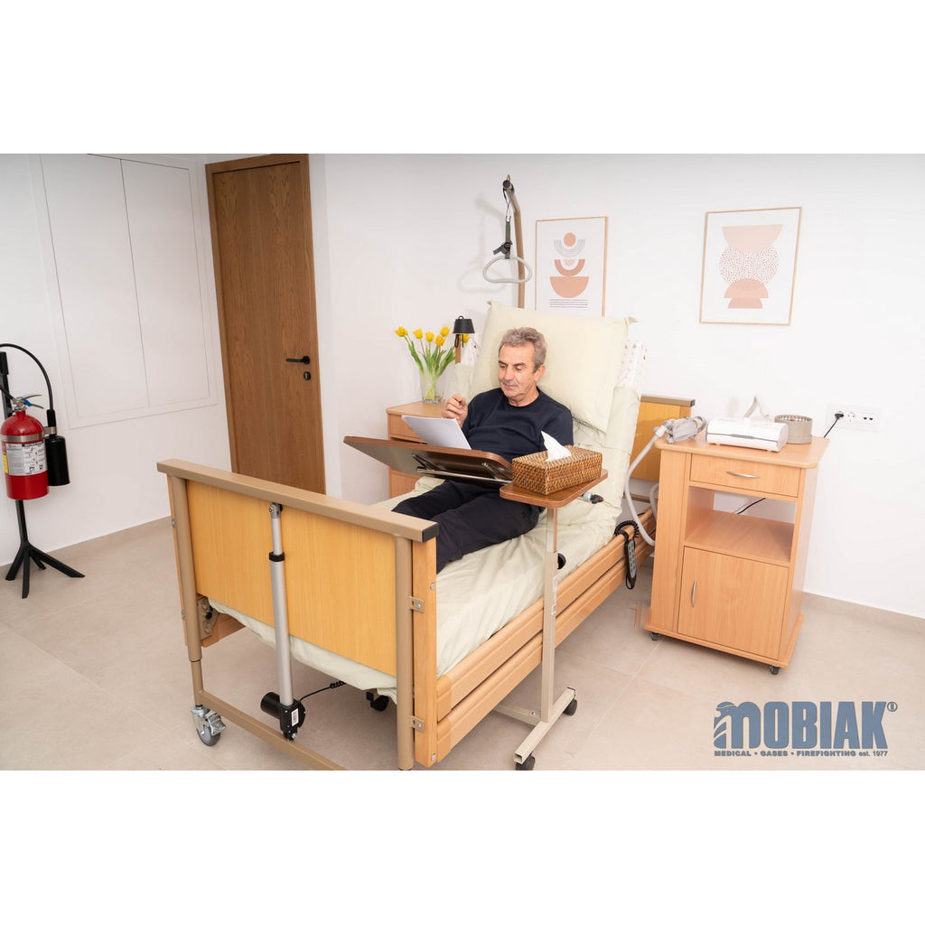 Bedside Cabinet, Wooden, with Pull-Out Table (Hospital Use)