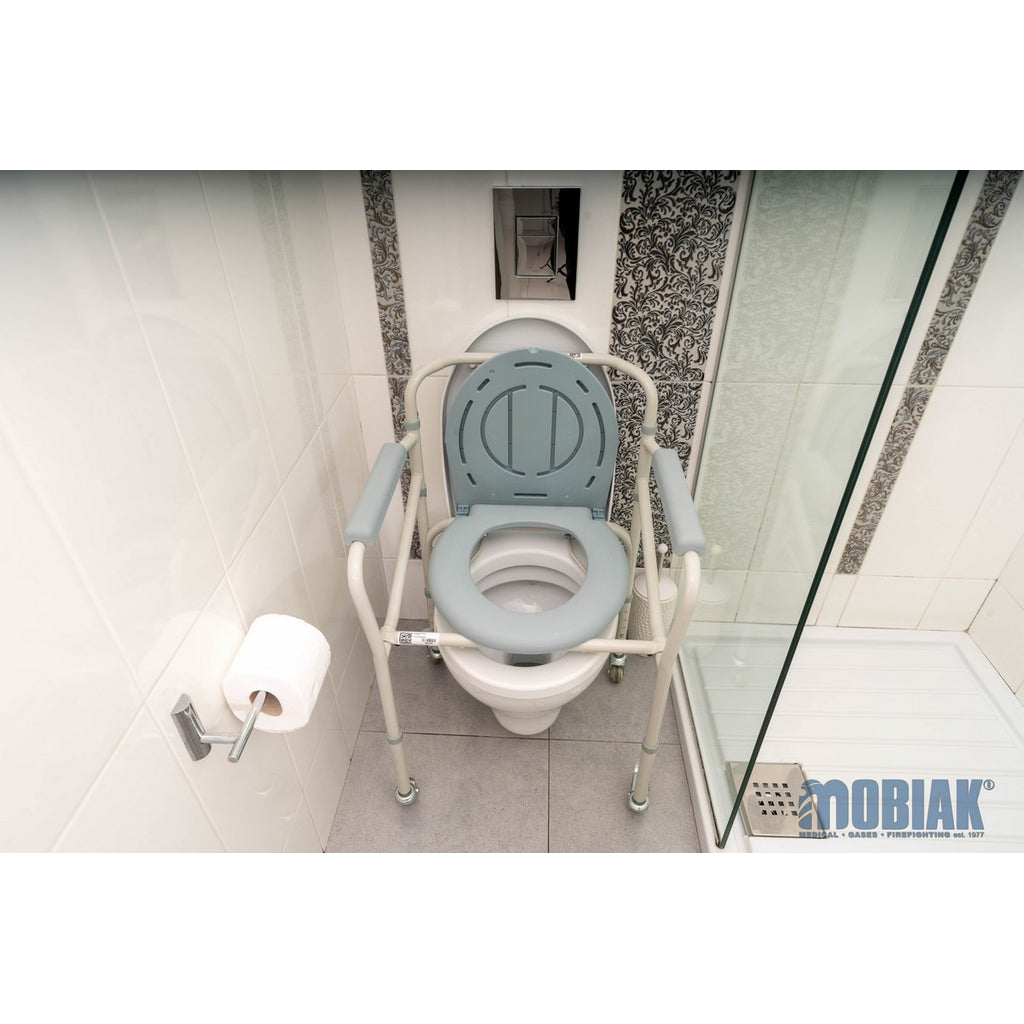 Foldable Commode Chair with Castors Beige