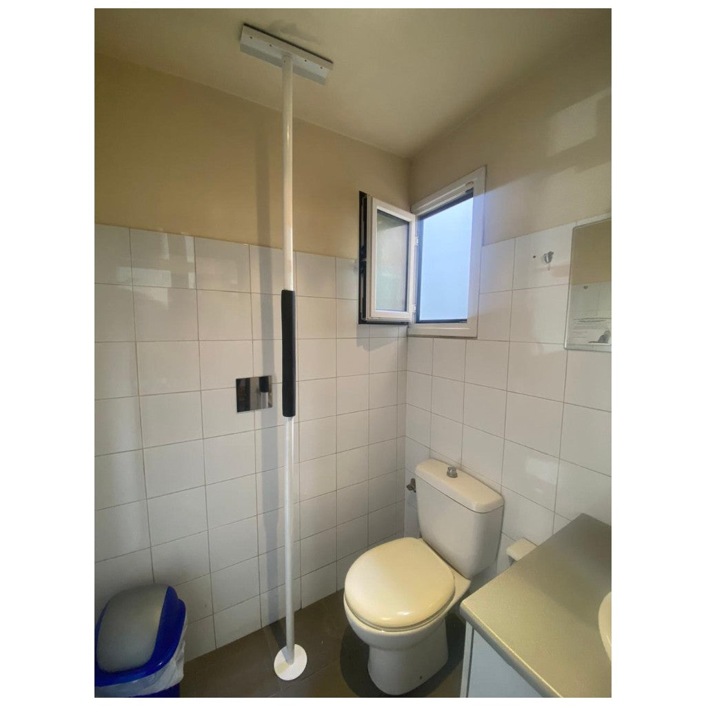 Fixing and supporting pole beside the bed