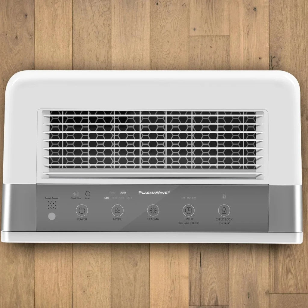 Air purifier on a wooden floor